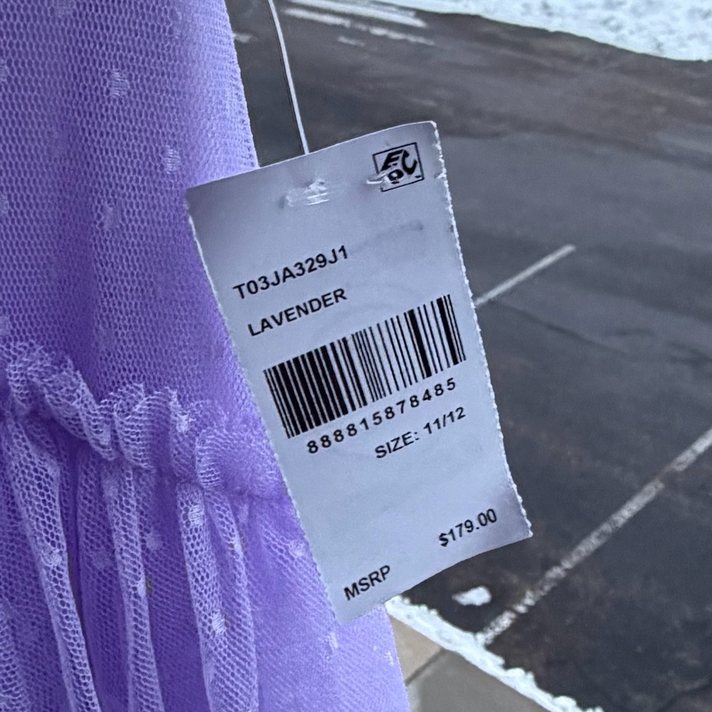 🆕 NEXT/UP Lavender Swiss Dot Tiered Tulle Maxi Dress Size 11/12 Prom Formal Gown - Picture 15 of 16